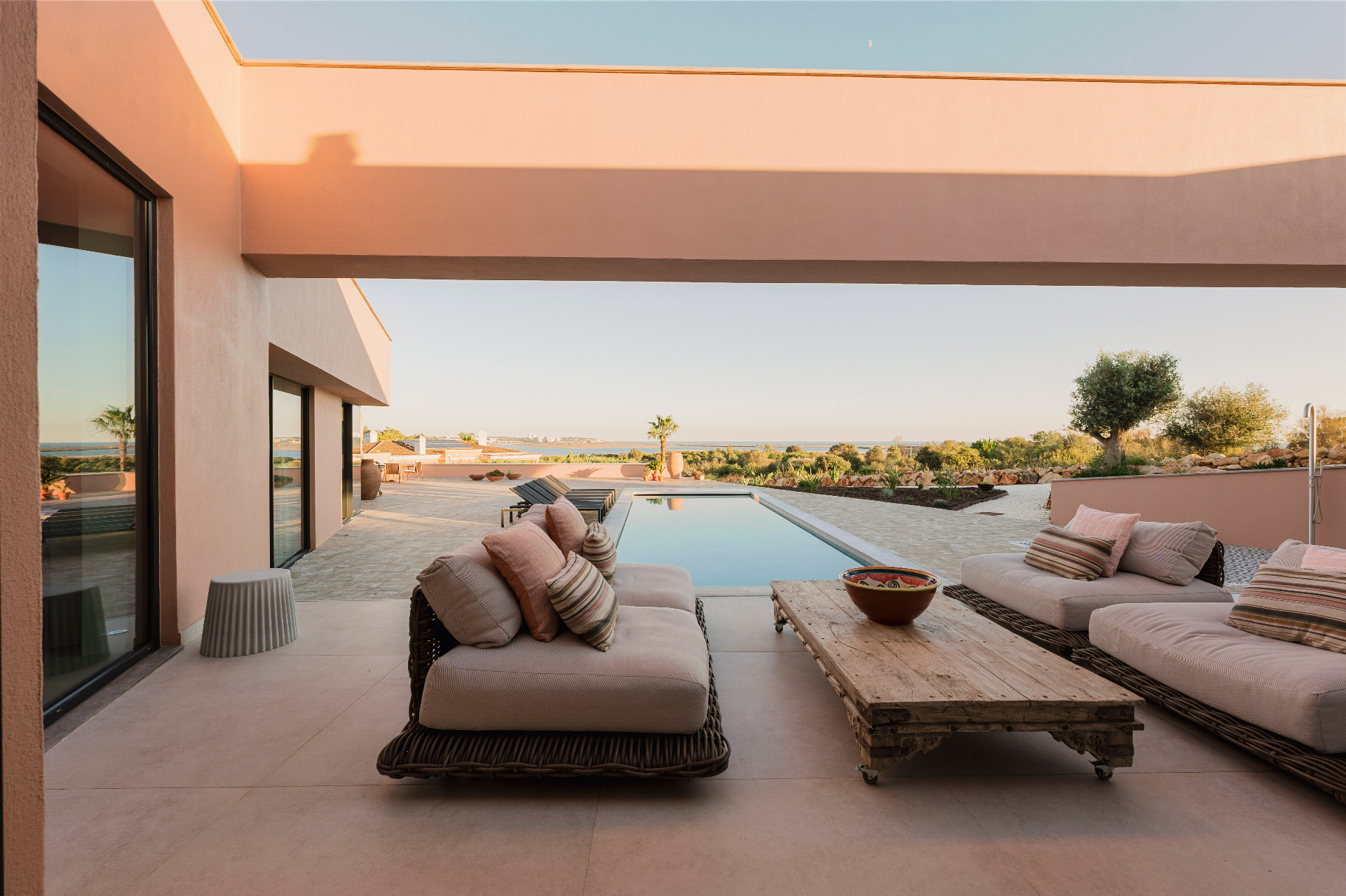 Pool at sunset, Algarve estate